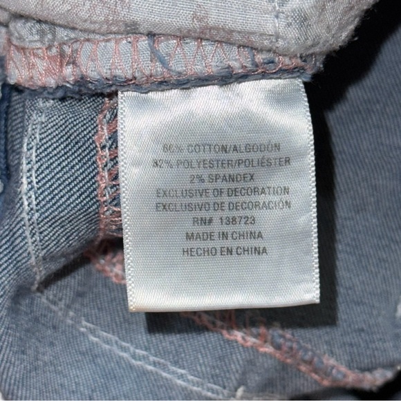 Rebel & Soul Bootcut Jeans Women’s 2 Light Wash Feather Embellished Pockets y2k - Picture 7 of 7